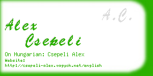 alex csepeli business card